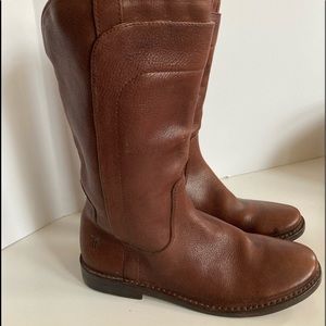 Frye Brown Leather Paige Tall Riding Boots Boys Size 4
